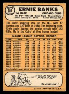 1968 Topps Ernie Banks #355 - High Grade Condition