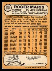 1968 Topps Roger Maris #330 - High Grade Condition.