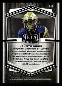 2022 Leaf Metal Draft Silver Jahmyr Gibbs Rookie #B-JG1