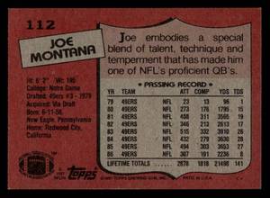 1987 Topps Joe Montana #112