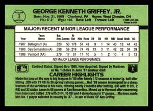 1989 Donruss The Rookies Ken Griffey Jr. Rookie #3