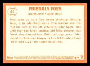 2013 Topps Heritage Friendly Foes Mike Trout & Derek Jeter #41