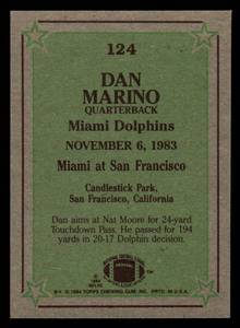 1984 Topps Dan Marino IA Rookie #124