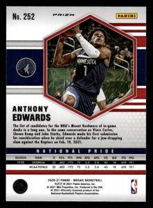 2020 Mosaic Reactive Orange Anthony Edwards Rookie #252