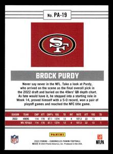 2022 Panini Pink Brock Purdy Rookie #19