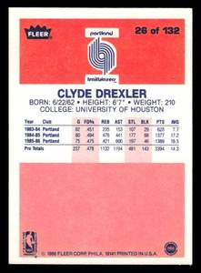 1986 Fleer Clyde Drexler Rookie #26