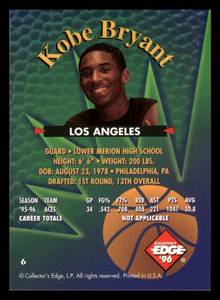 1996 Collectors Edge Kobe Bryant Rookie #6