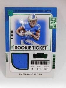 2021 Contenders Rookie Ticket Jersey Card Amon-Ra St. Brown Rookie Card