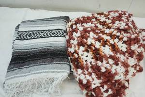 lot 9 image: Afghans, blanket