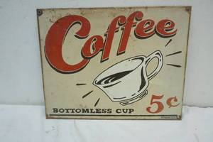 lot 61 image: Tin coffee sign