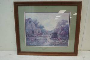 lot 71 image: Country picture, framed
