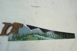 lot 268 image: Hand painted hand saw