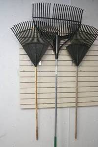 lot 322 image: 3 plastic yard rakes