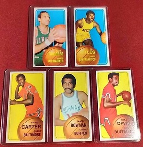 (5) 1970-71 Tall Boy Basketball Cards - (2) HOFers