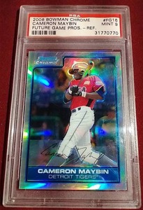 2006 Bowman Chrome Refractor Cameron Maybin Prospect Card - PSA 9