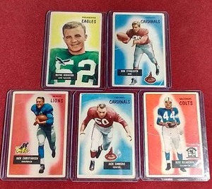 (5) 1955 Bowman Football Cards