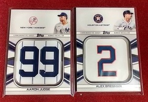 (2) Commemorative Patch Cards - Judge & Bregman