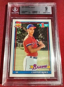 1991 Topps Chipper Jones Rookie Card - BCG 9