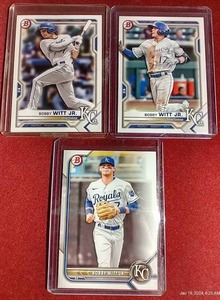 (3) Bowman Bobby Witt Jr. Prospect Cards
