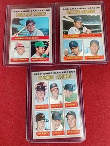 (3) 1970 Topps Leaders Cards - Twins Players