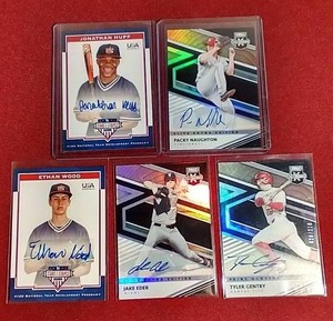 (5) Autographed Baseball Prospect Cards