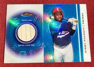 Beautiful 2003 Topps Finest Kirby Puckett Game-Used Bat Card