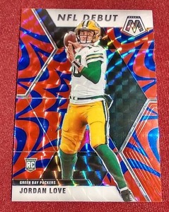 2020 Mosaic Reactive Blue Jordan Love Rookie Card