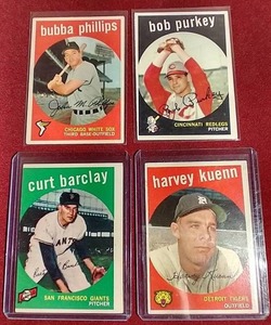 (4) 1959 Topps Baseball Cards
