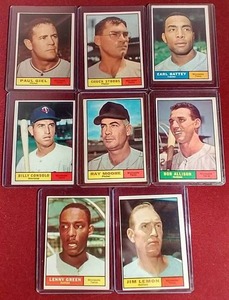 (8) 1961 Topps Minnesota Twins Cards