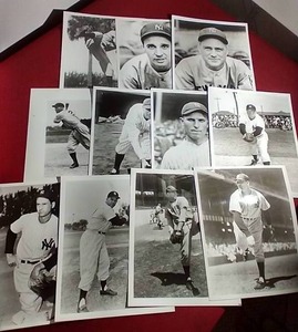 (11) Vintage Glossy Yankees Photos