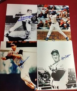 (4) Autographed Baseball Photos