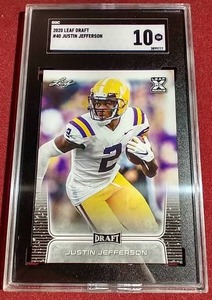 2020 Leaf Draft Justin Jefferson Rookie Card - SGC 10