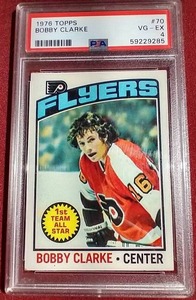1976 Topps Bobby Clarke Card - PSA Slabbed