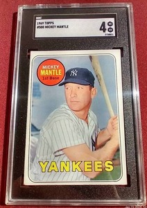 1969 Topps Mickey Mantle Card - SGC 4