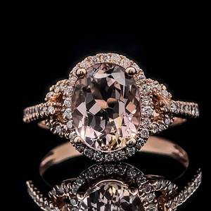 lot 55B image: Exquisite Natural Morganite & Diamond Triple Halo Pave Ring in Rose Gold $1,799 Retail VIDEO