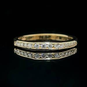 lot 57B image: Thin Diamond Band  Ring in 14k Yellow Gold, Perfect for Stacking $1,399 Retail
