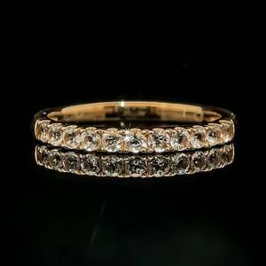 lot 68 image: Morganite Half Eternity Slim Stacking Ring in 14k Rose Gold $1,075 Retail