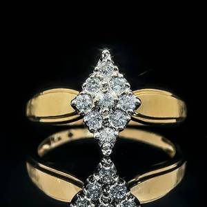 lot 69B image: 0.30 Carat Diamond Cluster Ring in 14k Yellow Gold $1,550 Retail