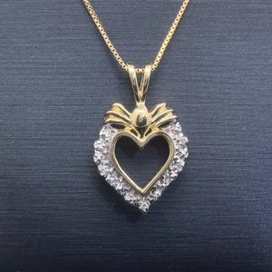 lot 78B image: Breathtaking Open Heart Diamond Pendant Crafted in 14k Yellow Gold  VIDEO 