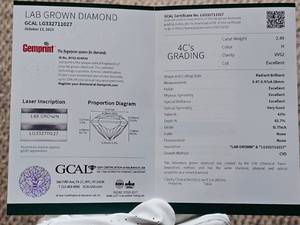 lot 10G image: 2.49 Carat Radiant Cut Diamond H  VVS2 Loose w GCAL Report $4,560 Retail VIDEO