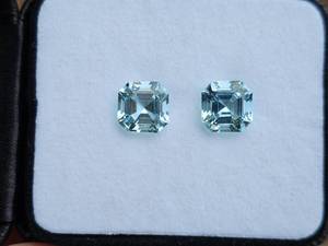 lot 35G image: Matching Pair 7.36 Carats of Very Fine Natural Aquamarine Gemstones Loose $3,980 Retail VIDEO