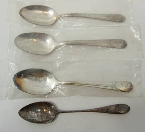 lot 8 image: Collectible Monumental Souvenir Spoons Vintage Sterling() Silver Souvenir Spoon Minnesota State Prison Etc.