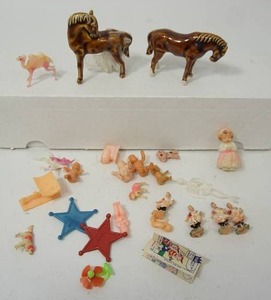 lot 11 image: Collectible Miniature Toys Memorabilia Figures Animals Police Badges Etc...