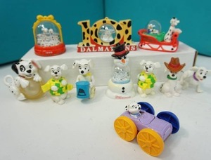 lot 22 image: Collectible Toys McDonalds 101 Dalmatians Figure Water-Globe Car Christmas Sled Etc...