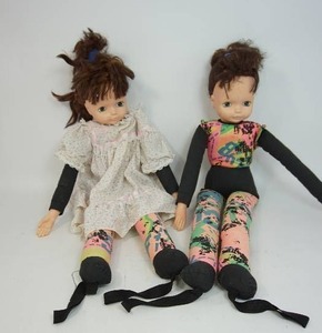 lot 41 image: Vintage Handmade Retro Plush Stocking Dolls...