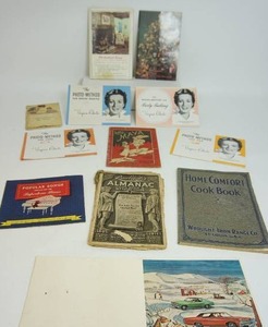 lot 50 image: Ephemera Collection Including Rawleighs 1911 Almanac, Little Maya, Recipe Books Etc...