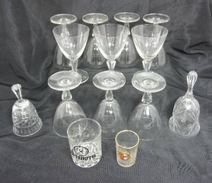 lot 83 image: Collectible Vintage Etched Crystal Stemware Etc.