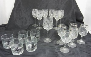 lot 89 image: Collectible Vintage Etched Crystal Glassware Etc.