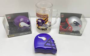 lot 72 image: Misc. Sports Items Including Vikings & New England Patriots