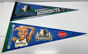 lot 124 image: 2 1990s Timberwolves Pennants